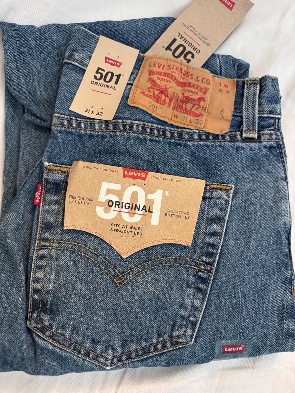 NWT Levi's 501 Original Straight Men's Jeans - Blue 31 x 32